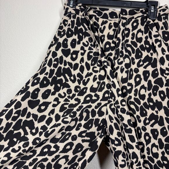 Fisherman’s Daughter Womens Size Medium Leopard Print Wide Leg Pants Tan Black - Picture 4 of 10